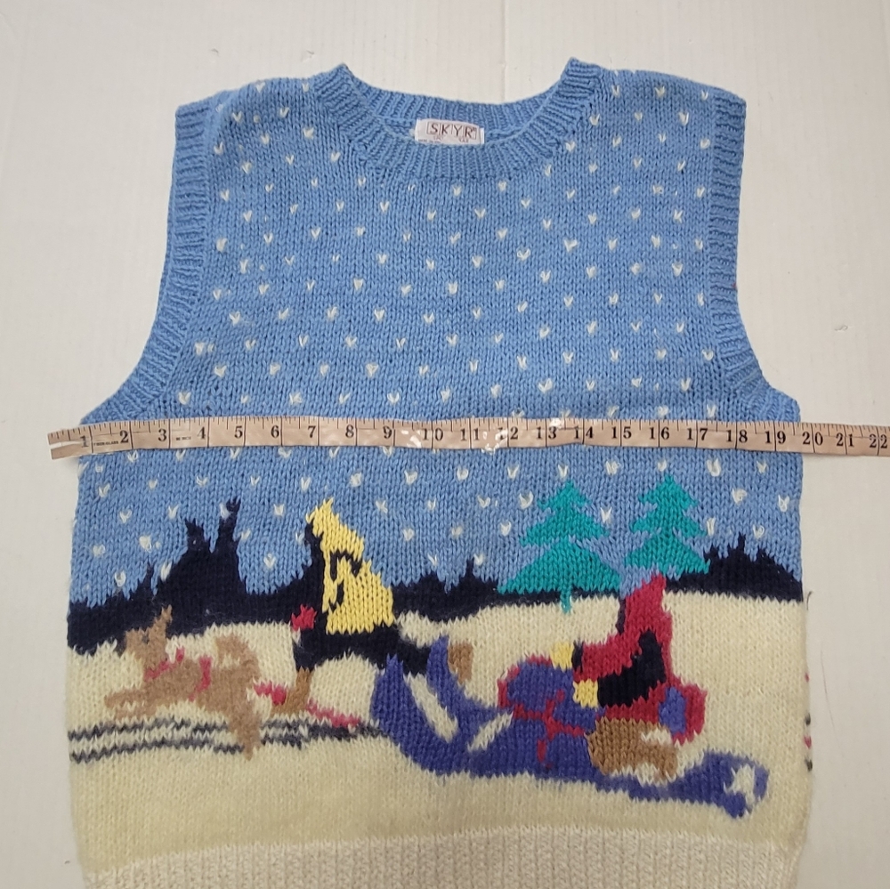 Rare VINTAGE 80s 90s Wool Blend Knit Ski Vest - Picture 9 of 11